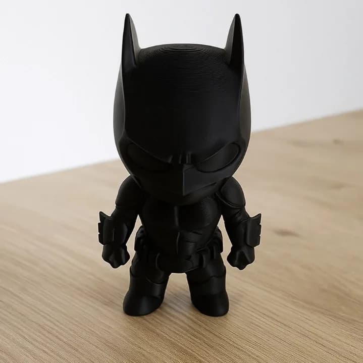 Boneco Estilo Batman Preto de Armadura em Impressão 3D – Miniatura Colecionável Geek