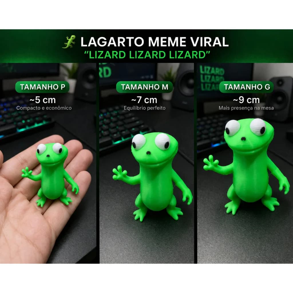 Lagarto Meme Viral “Lizard Lizard Lizard” – Miniatura 3D Geek